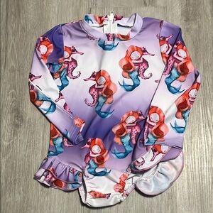 Mermaid Long Sleeve Kids Swimwear